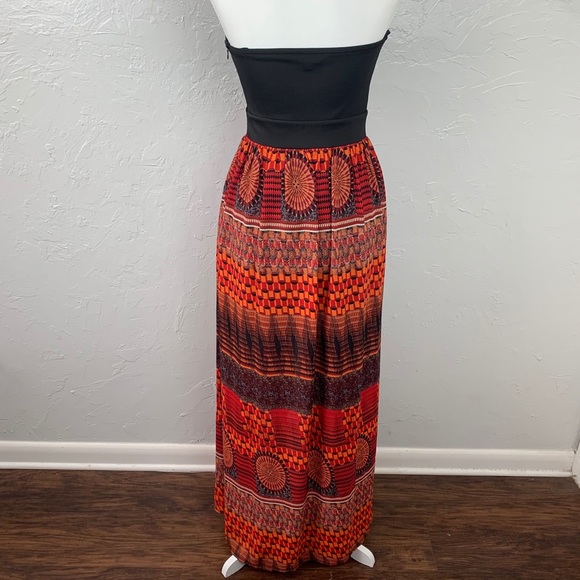 SOLD Sans Souci Tribal cut out Strapless maxi dress - Picture 7 of 9